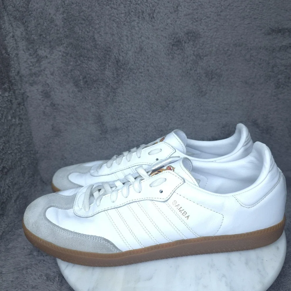 Real Madrid Shoes Mens 48 White Soccer Adidas Samba Leather Indoor Gum Sole